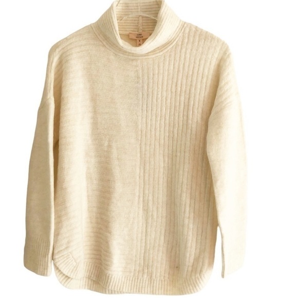 Como Vintage Turtleneck Sweater Ribbed Cream Small - Picture 13 of 13
